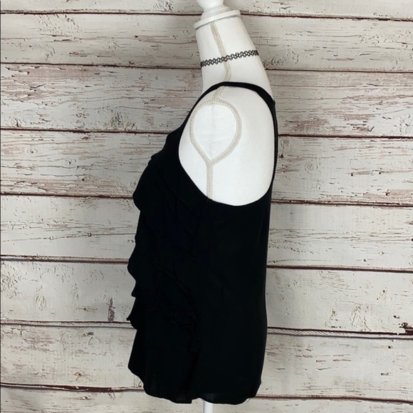 Elle Black Ruffle Front Racerback Tank XS - Picture 3 of 8